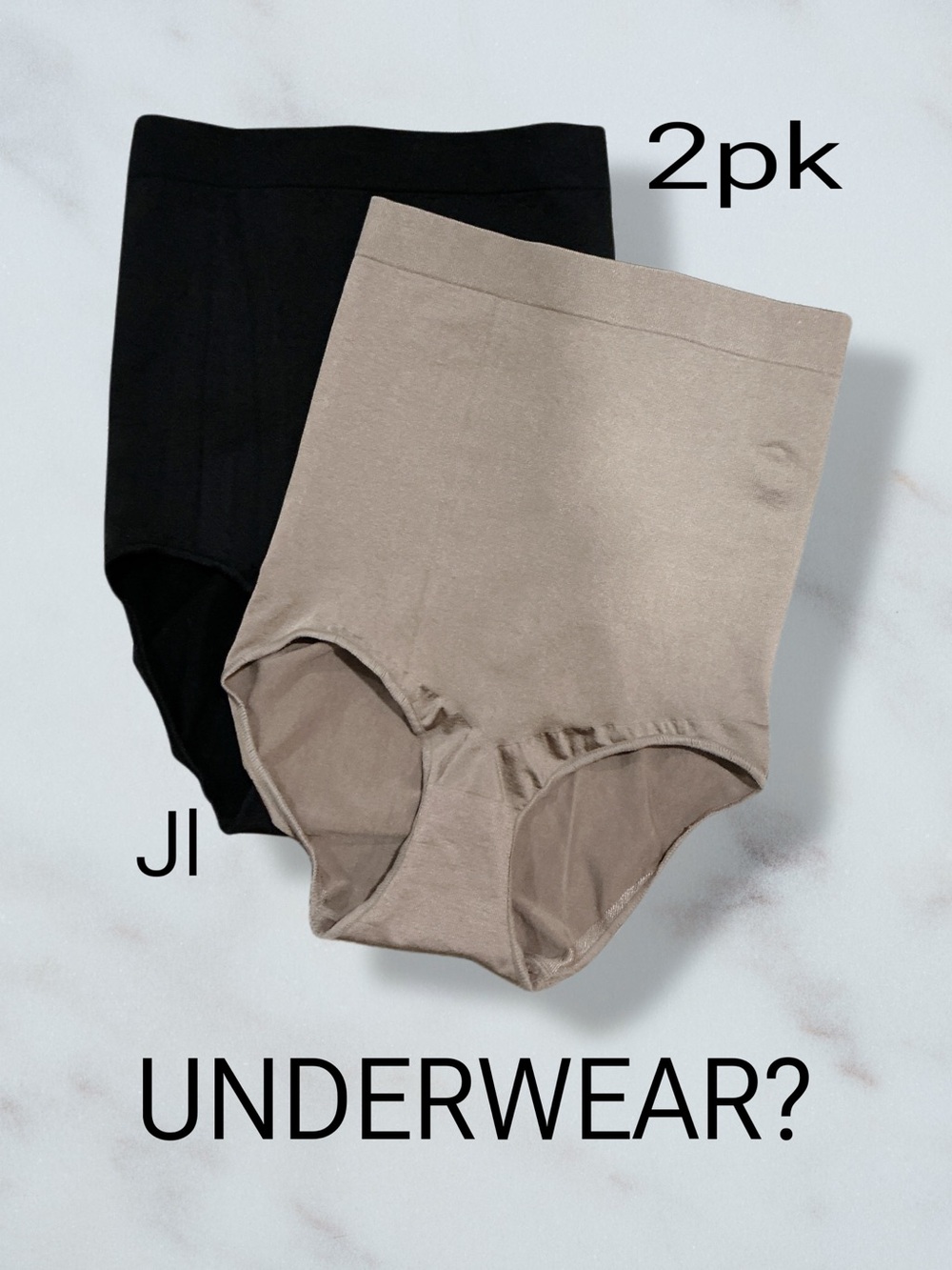 UNDERWHERE? Hi-Waist Tummy Control Shapewear Two Pack XL